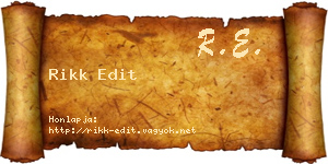 Rikk Edit névjegykártya